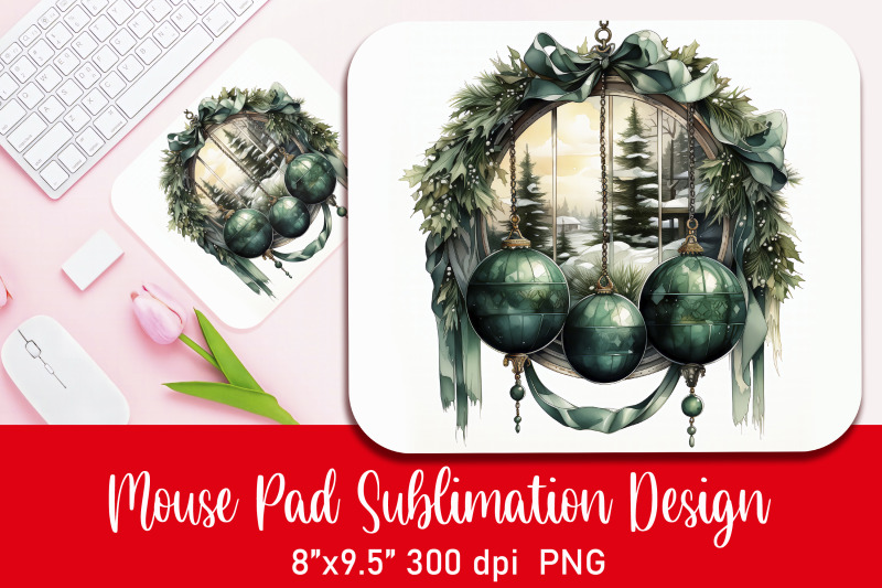 christmchristmas-wreath-mouse-pad-sublimation-pngas-wreath