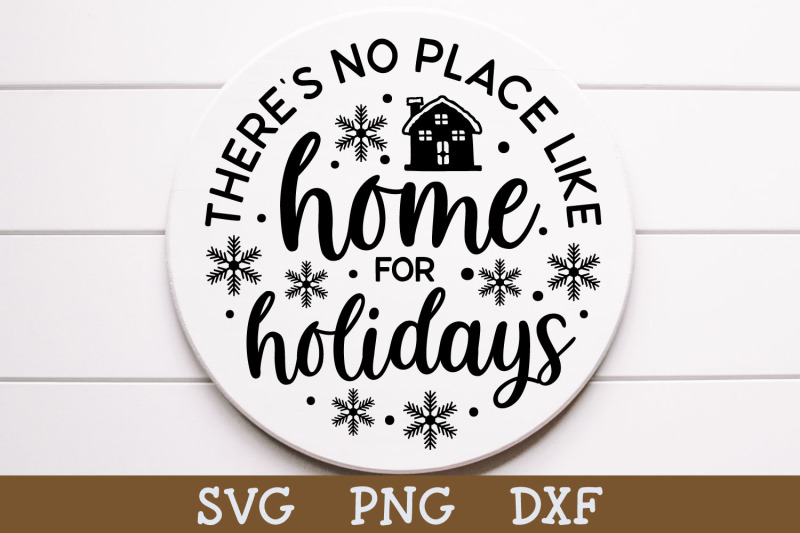 no-place-like-home-christmas-round-sign-svg