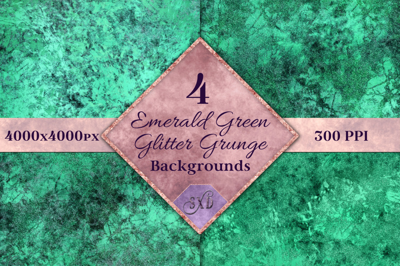 emerald-green-glitter-grunge-backgrounds-4-images