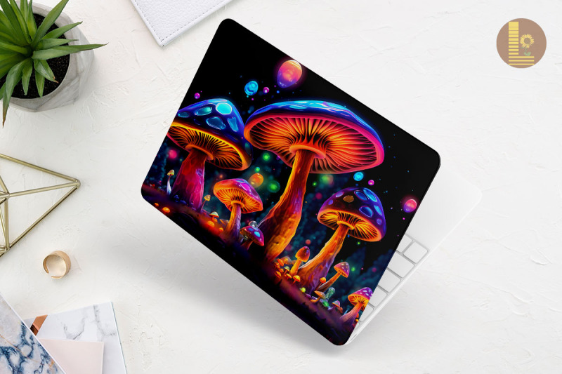 realistic-tiny-mushroom-laptop-skin