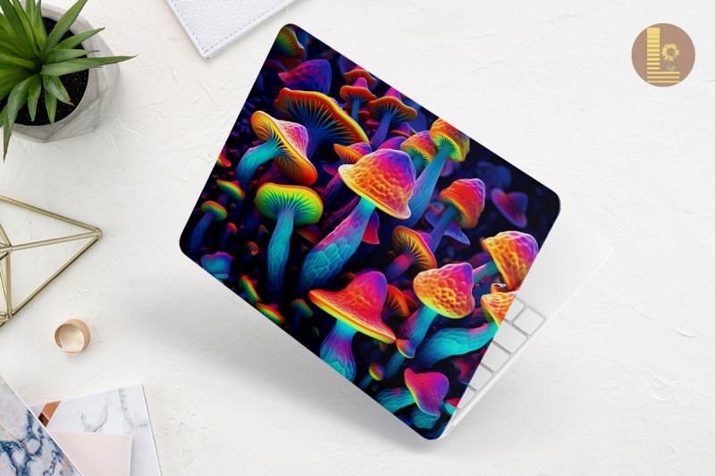 realistic-tiny-mushroom-laptop-skin