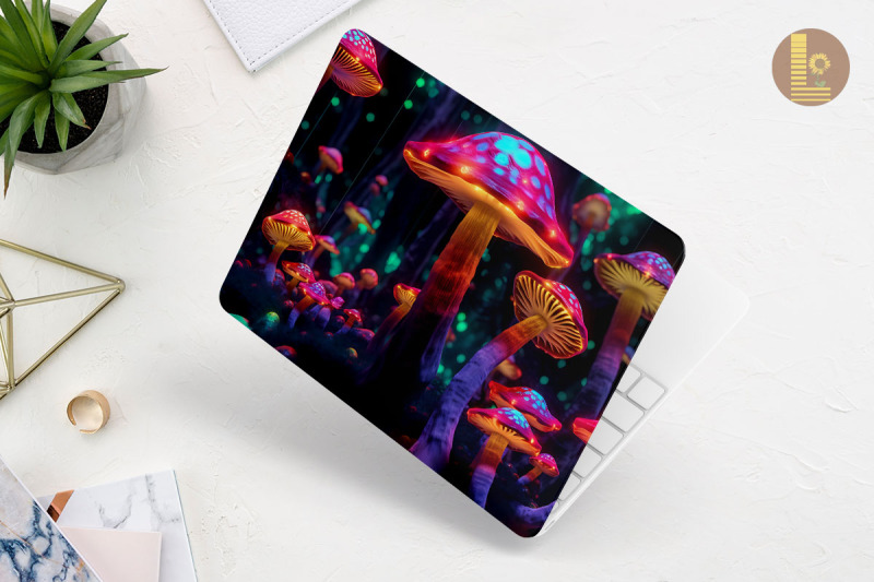 realistic-tiny-mushroom-laptop-skin