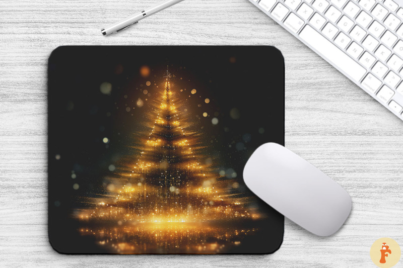 shimmering-gold-christmas-tree-mouse-pad