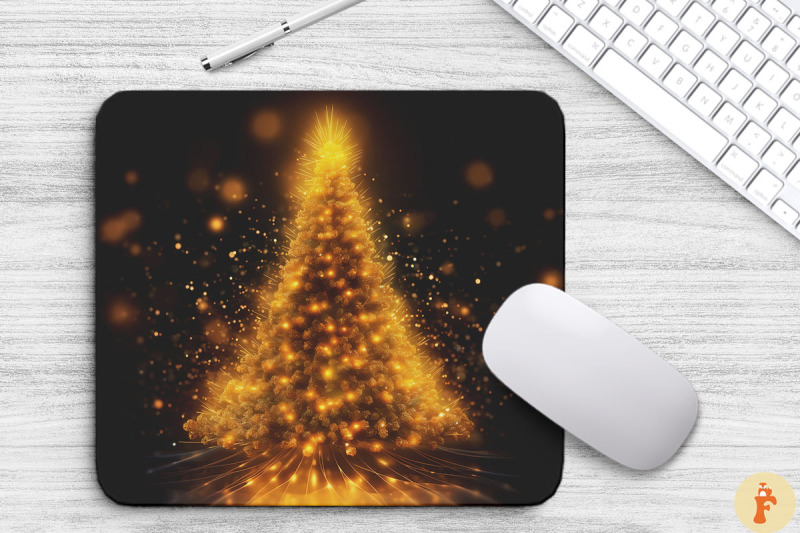 shimmering-gold-christmas-tree-mouse-pad