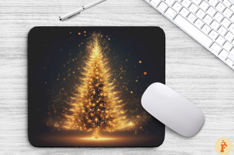 shimmering-gold-christmas-tree-mouse-pad