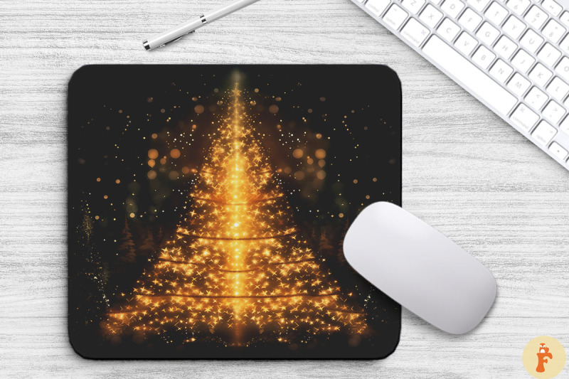 shimmering-gold-christmas-tree-mouse-pad