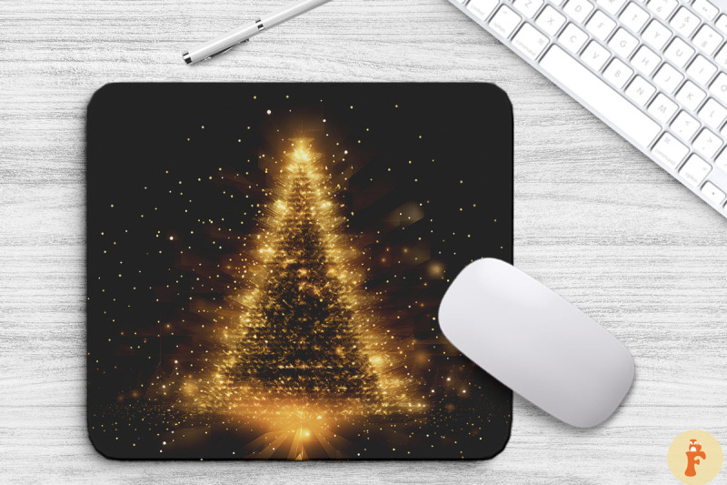 shimmering-gold-christmas-tree-mouse-pad