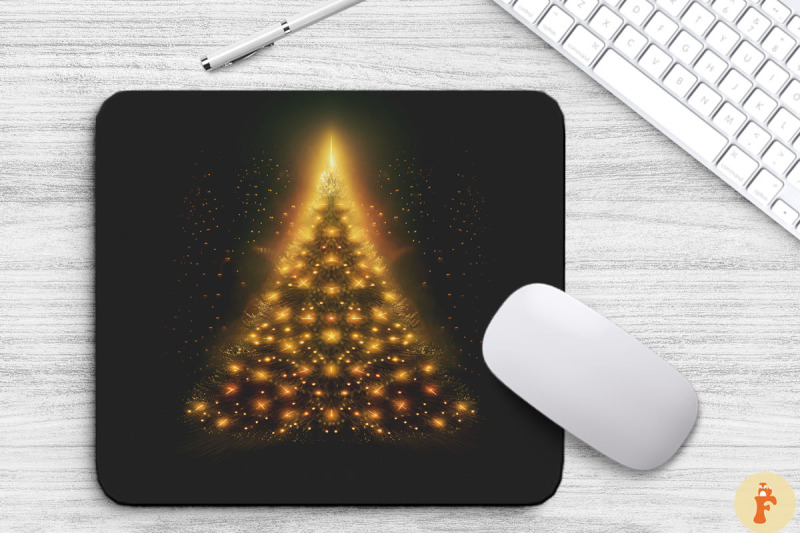 shimmering-gold-christmas-tree-mouse-pad