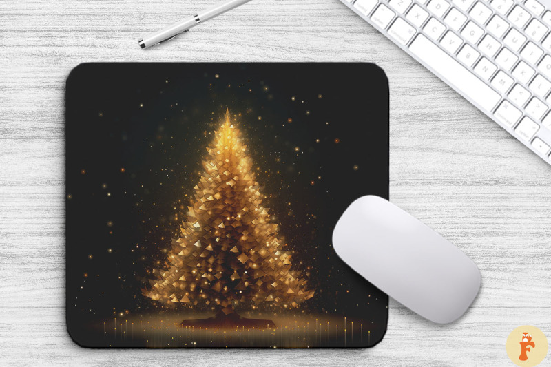 shimmering-gold-christmas-tree-mouse-pad