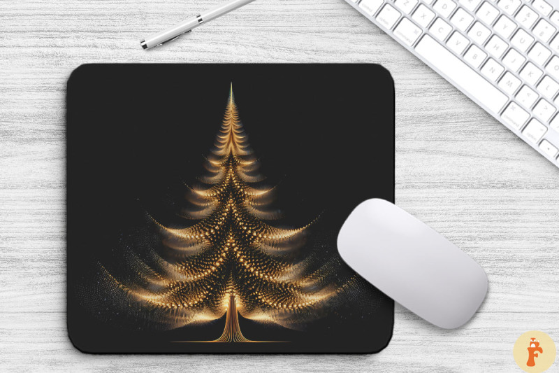 shimmering-gold-christmas-tree-mouse-pad