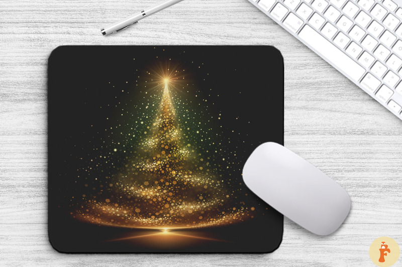 shimmering-gold-christmas-tree-mouse-pad