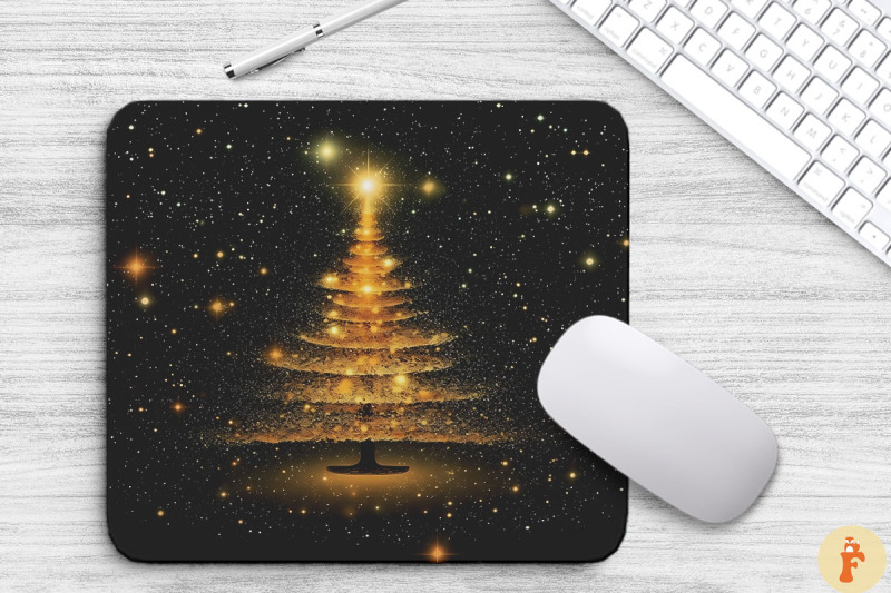 shimmering-gold-christmas-tree-mouse-pad