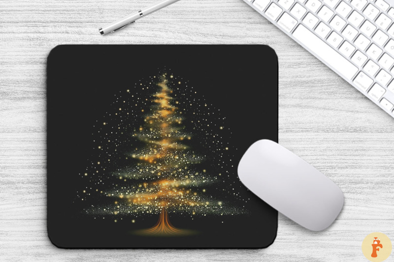 shimmering-gold-christmas-tree-mouse-pad