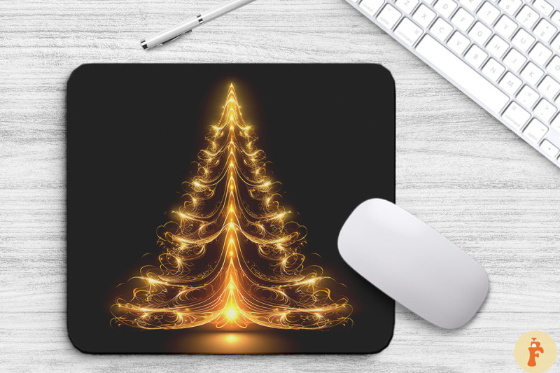 gold-glowing-christmas-tree-mouse-pad