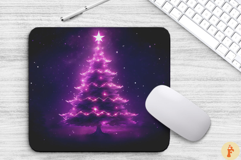 mystic-purple-christmas-tree-mouse-pad