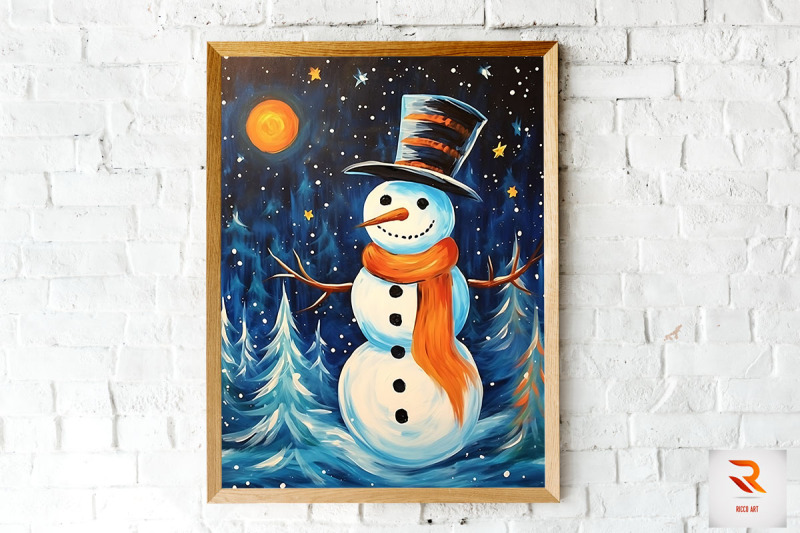 nice-snowman-painting-wall-art