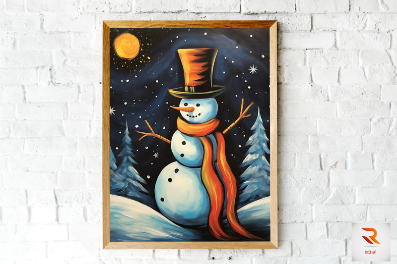 nice-snowman-painting-wall-art