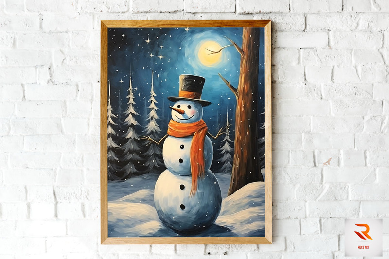 nice-snowman-painting-wall-art