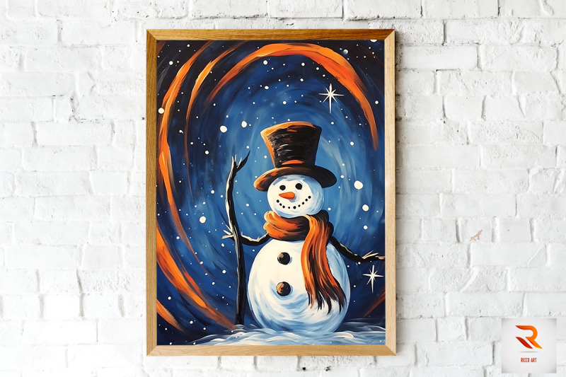 nice-snowman-painting-wall-art