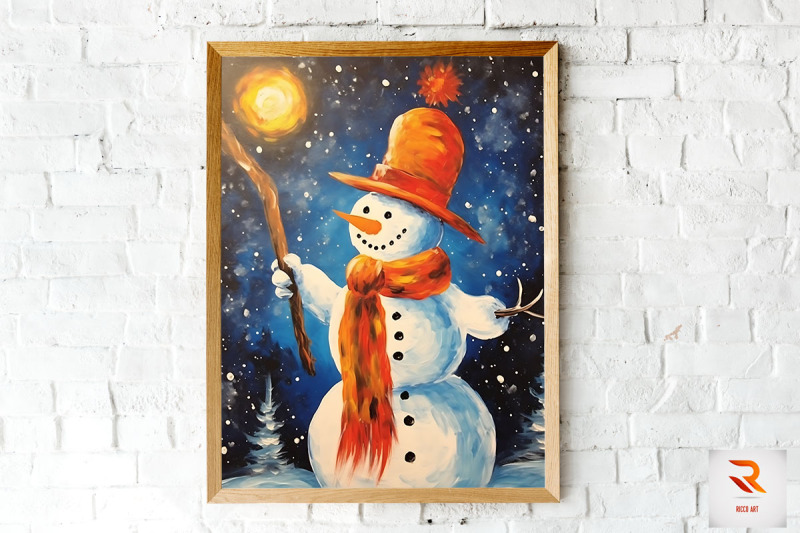 nice-snowman-painting-wall-art