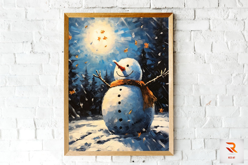 oil-painting-snowman-wall-art