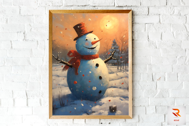 oil-painting-snowman-wall-art