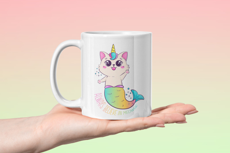 kawaii-rainbow-cat-mermaid-unicorn-sublimation-design