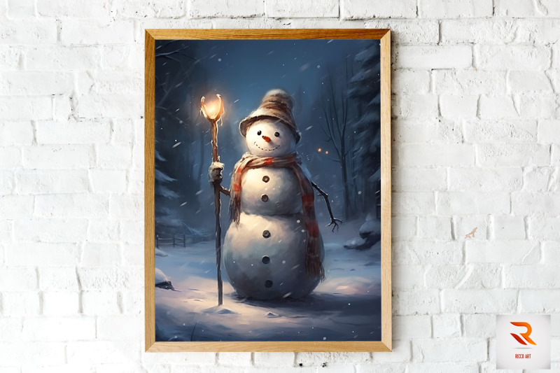 beautiful-snowman-painting-wall-art