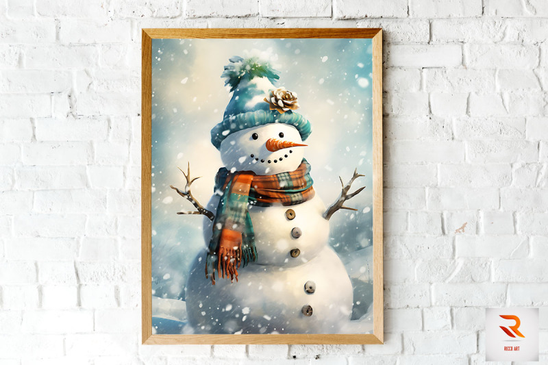 realistic-style-snowman-wall-art