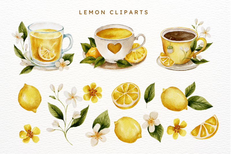 lemon-watercolor-floral-bundle