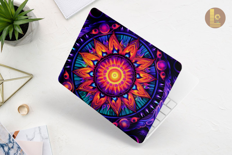 vibrant-psychedelic-mandala-laptop-skin