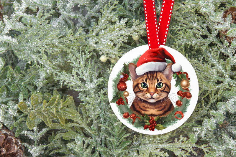 popular-cat-breeds-christmas-wreath-clipart