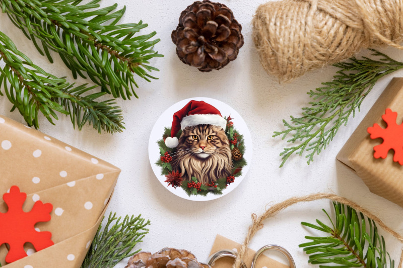 popular-cat-breeds-christmas-wreath-clipart