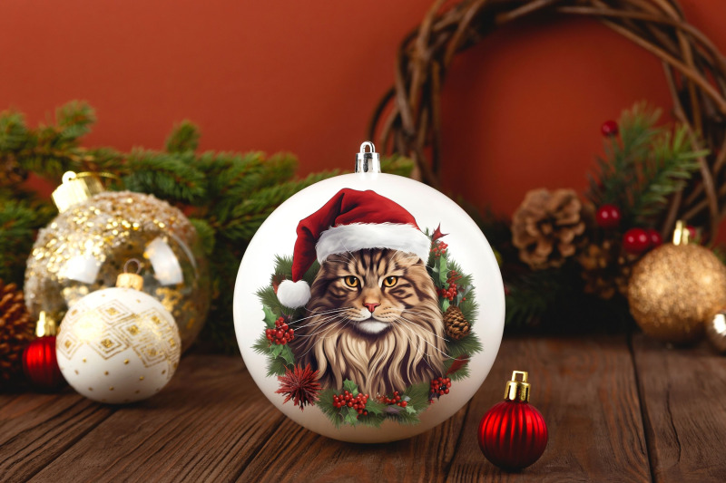 popular-cat-breeds-christmas-wreath-clipart