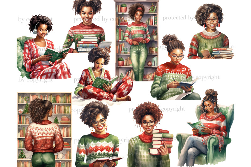 holiday-reading-black-girls-clipart-reader-images