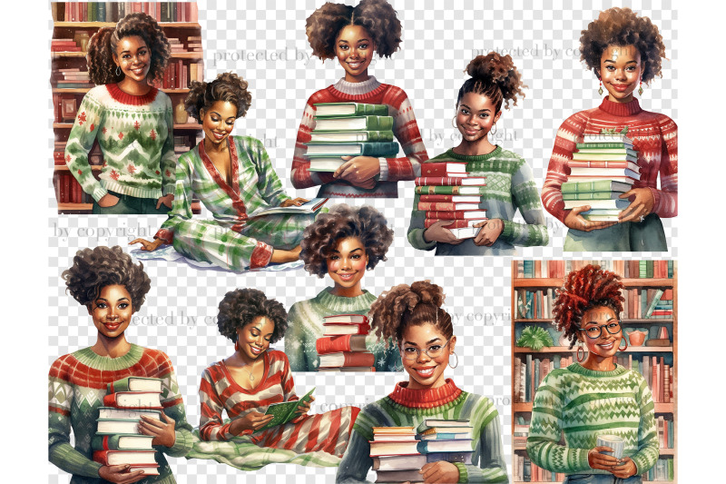 holiday-reading-black-girls-clipart-reader-images