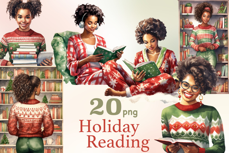 holiday-reading-black-girls-clipart-reader-images