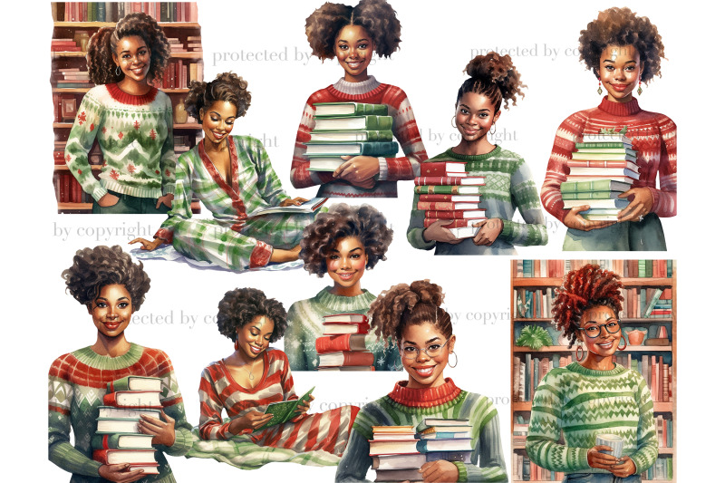 holiday-reading-black-girls-clipart-reader-images