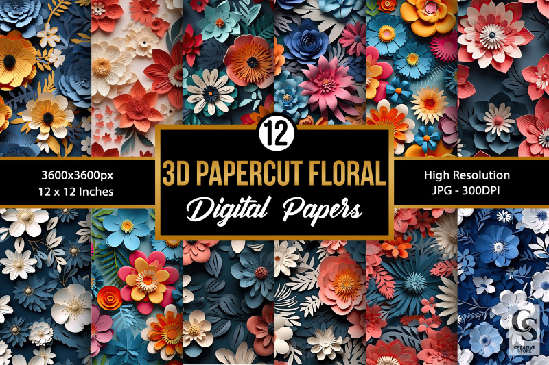 papercut-3d-flowers-pattern-digital-papers