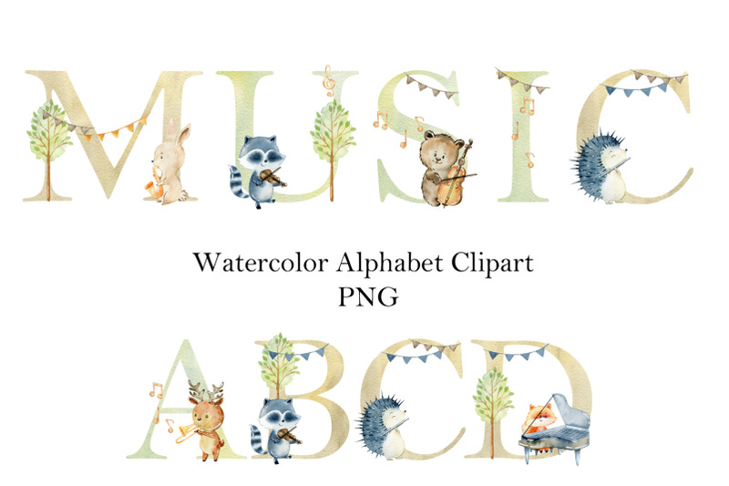 watercolor-woodland-alphabet