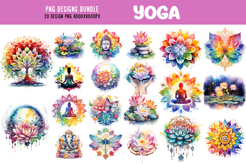 retro-yoga-zen-lotus-flower-bundle