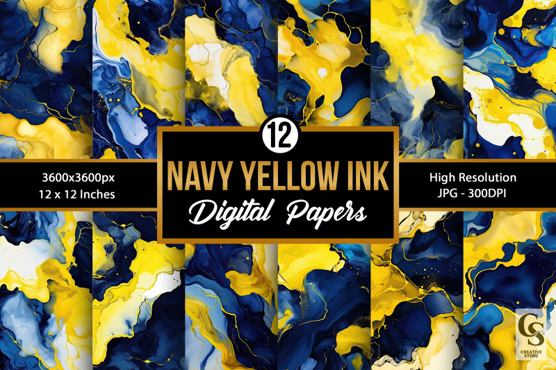 navy-amp-yellow-alcohol-ink-backgrounds