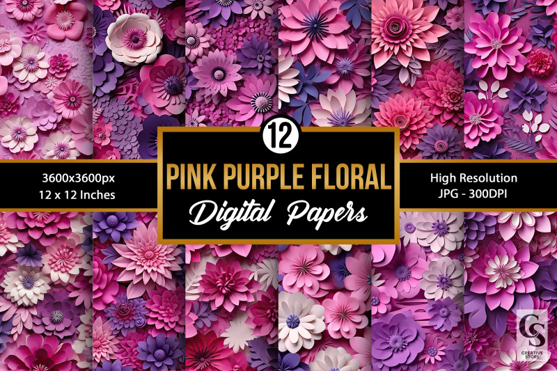 pink-amp-purple-paper-cut-flowers-patterns
