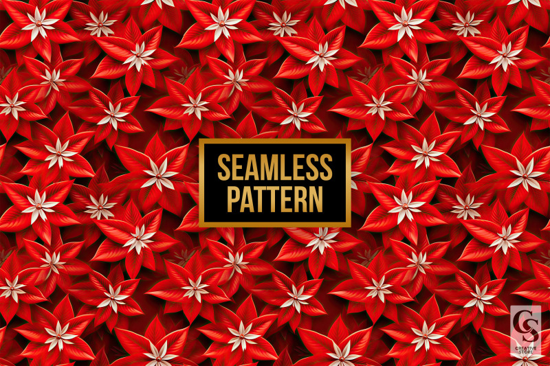 red-star-flowers-pattern-digital-papers