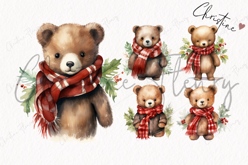 watercolor-christmas-bears-clipart