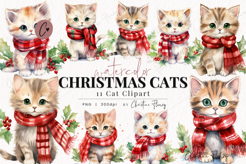 watercolor-christmas-cats-clipart