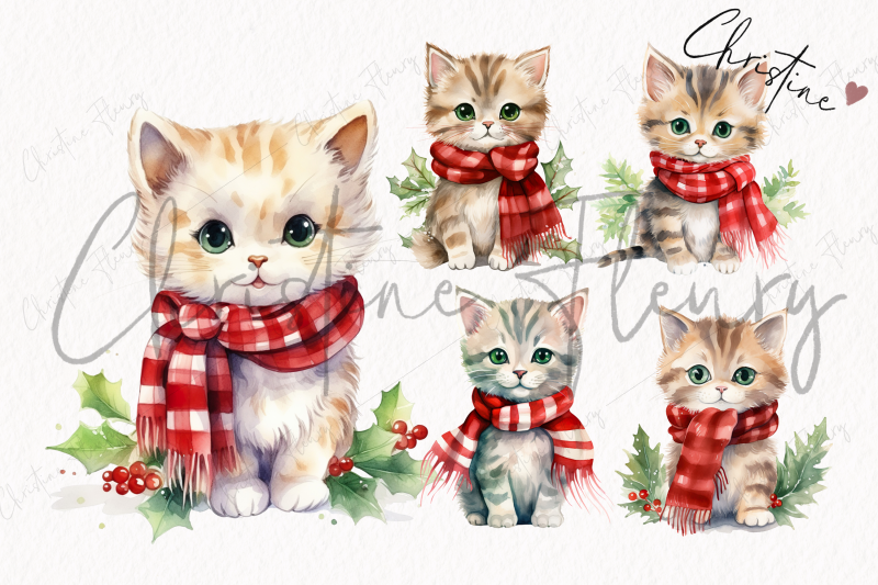 watercolor-christmas-cats-clipart