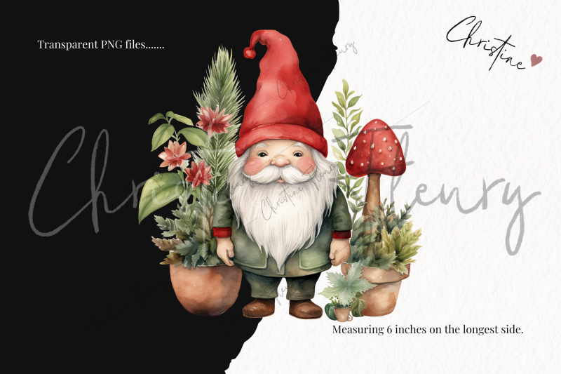 watercolor-christmas-garden-gnomes