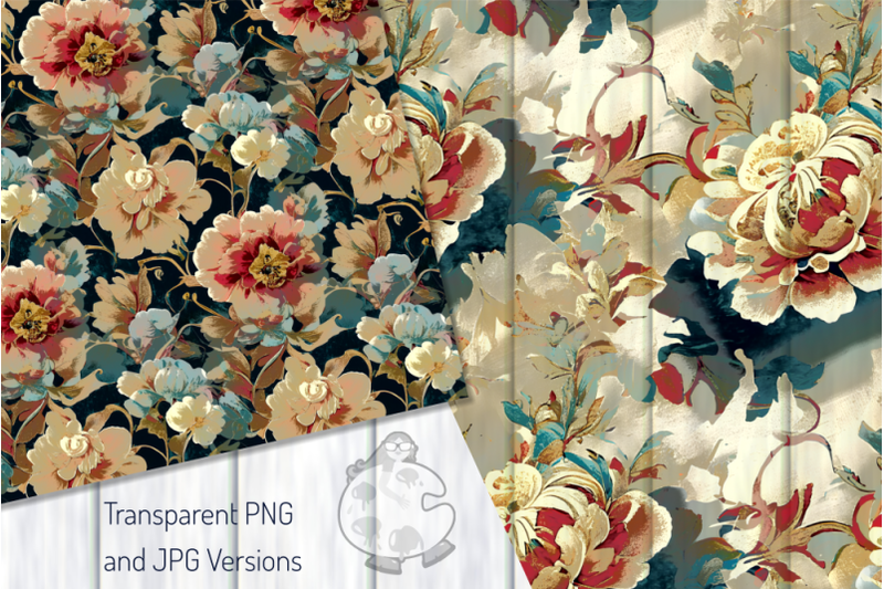 seamless-vintage-faded-fresco-floral-patterns