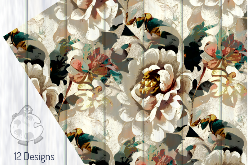 seamless-vintage-faded-fresco-floral-patterns